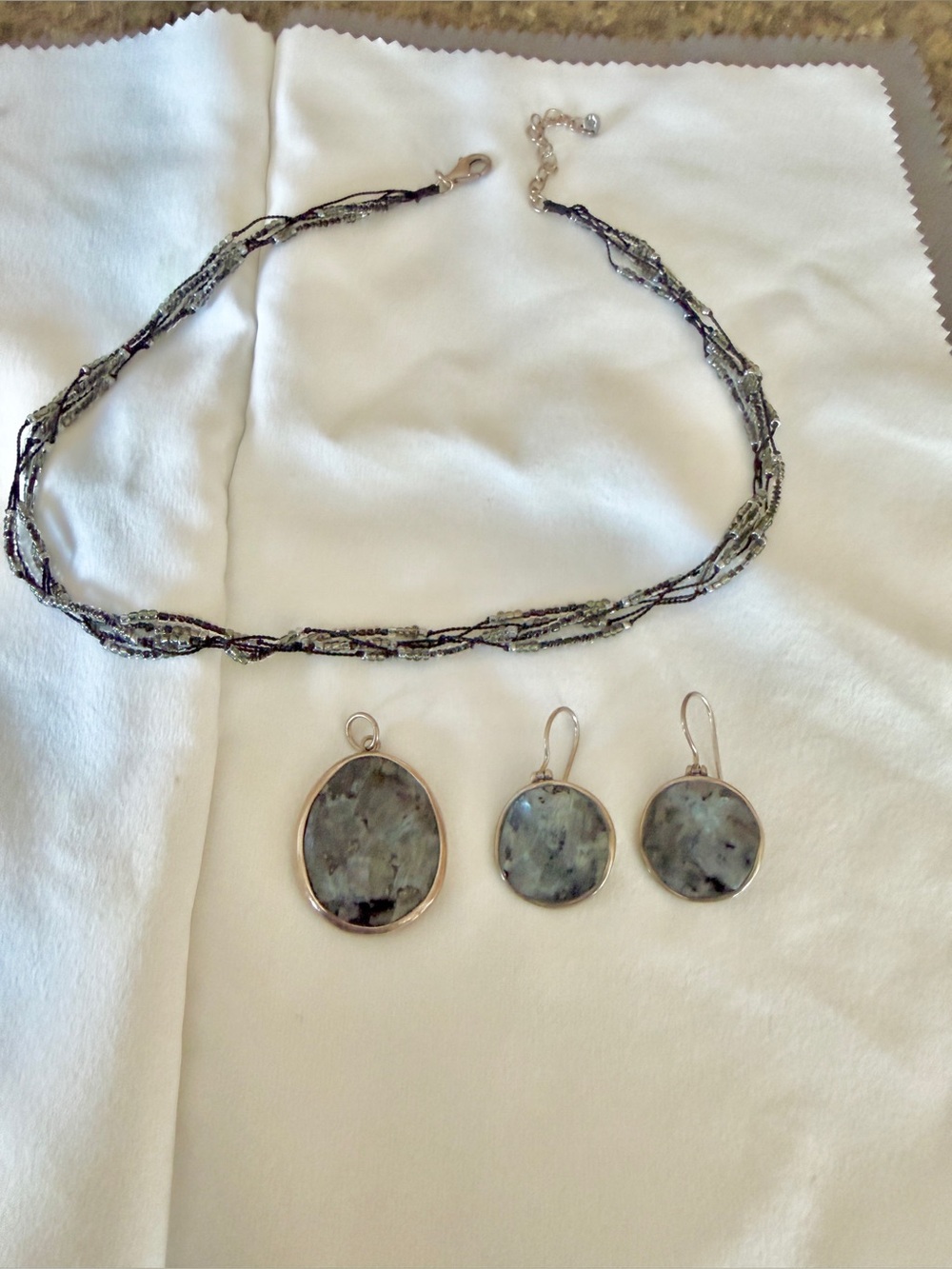 Silpada Feldspar &Sterling Silver Earrings and necklace set